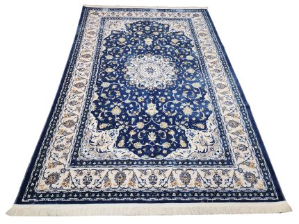 Persian Navy Blue Floral Carpet – 300x200cm