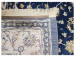 Persian Nain Design Carpet 300x200cm – Navy Blue Rug - Image 6