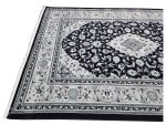 Iranian Kashan Navy Blue Carpet – Classic Floral Design - Image 4