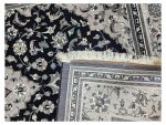 Iranian Kashan Navy Blue Carpet – Classic Floral Design - Image 6
