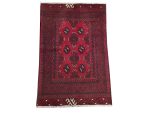 Afghan Aqcha Handmade Wool Red Carpet 119 x 72 cm