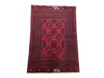 Afghan Aqcha Handmade Wool Red Carpet 119 x 72 cm - Image 2