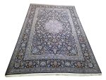 Gorgeous Navy Persian Hand-knotted Kashan Carpet 391 X 304 cm (4x3m) - Image 2