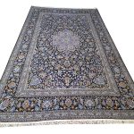 Gorgeous Navy Persian Hand-knotted Kashan Carpet 391 X 304 cm (4x3m)