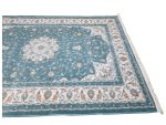 Elegant Persian Nain Machine Made Rug – Blue & Ivory | 300x200cm - Image 4