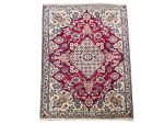 Gorgeous Pre-loved Hand-knotted Woolen Nain Carpet - 123 x 79 cm