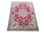 Gorgeous Pre-loved Hand-knotted Woolen Nain Carpet - 123 x 79 cm - Image 2