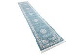 Fine Persian Nain Design Runner Carpet 400x80cm – Light Blue Rug - Image 4