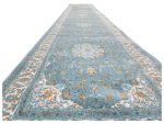 Fine Persian Nain Design Runner Carpet 400x80cm – Light Blue Rug - Image 6