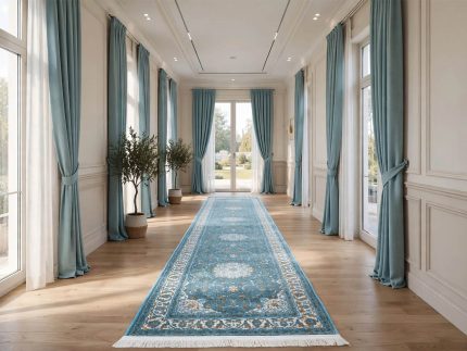 4 Meter Persian Blue Runner - 400x80cm