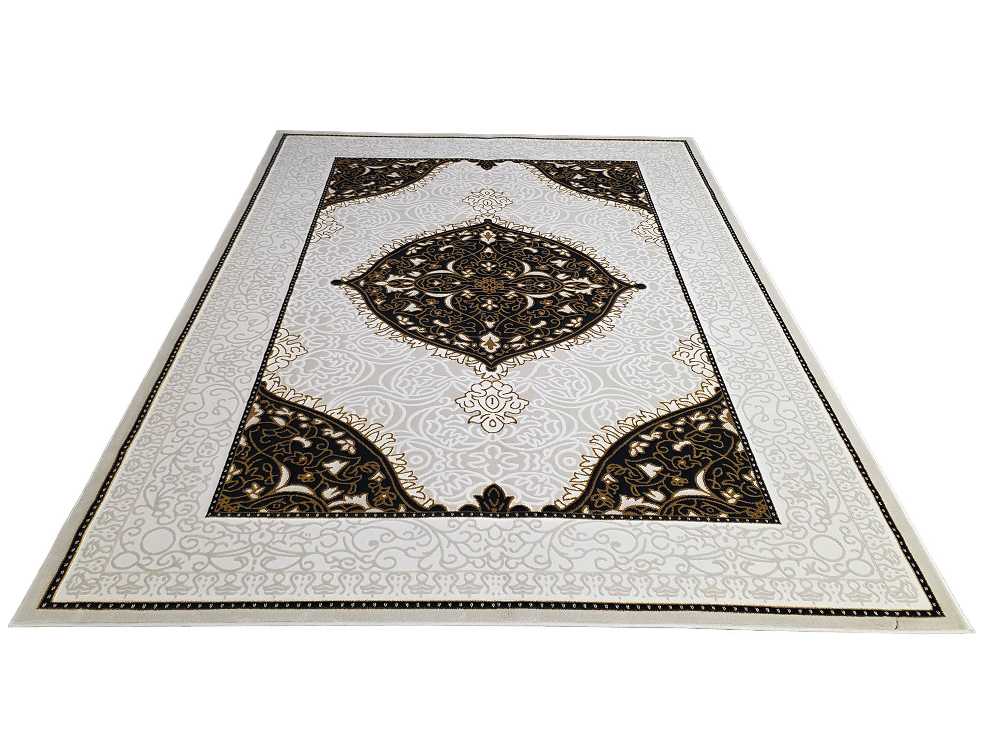 Turkish Beige & Black Machine Made Carpet 300x240cm Turkish Beige & Black Machine Made Carpet 300x240cm