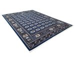 Fine Blue Bukhara Design Machine Made Carpet 340 x 240 cm - Image 2