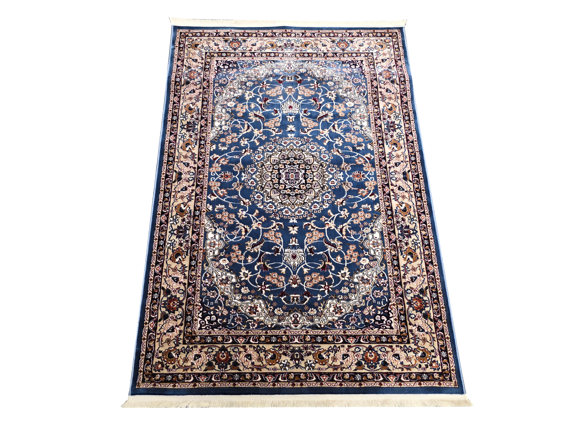 9983 Blue 180 x 120 1 Fine Blue Persian Design Machine Made Carpet 180 x 120 cm - Image 1