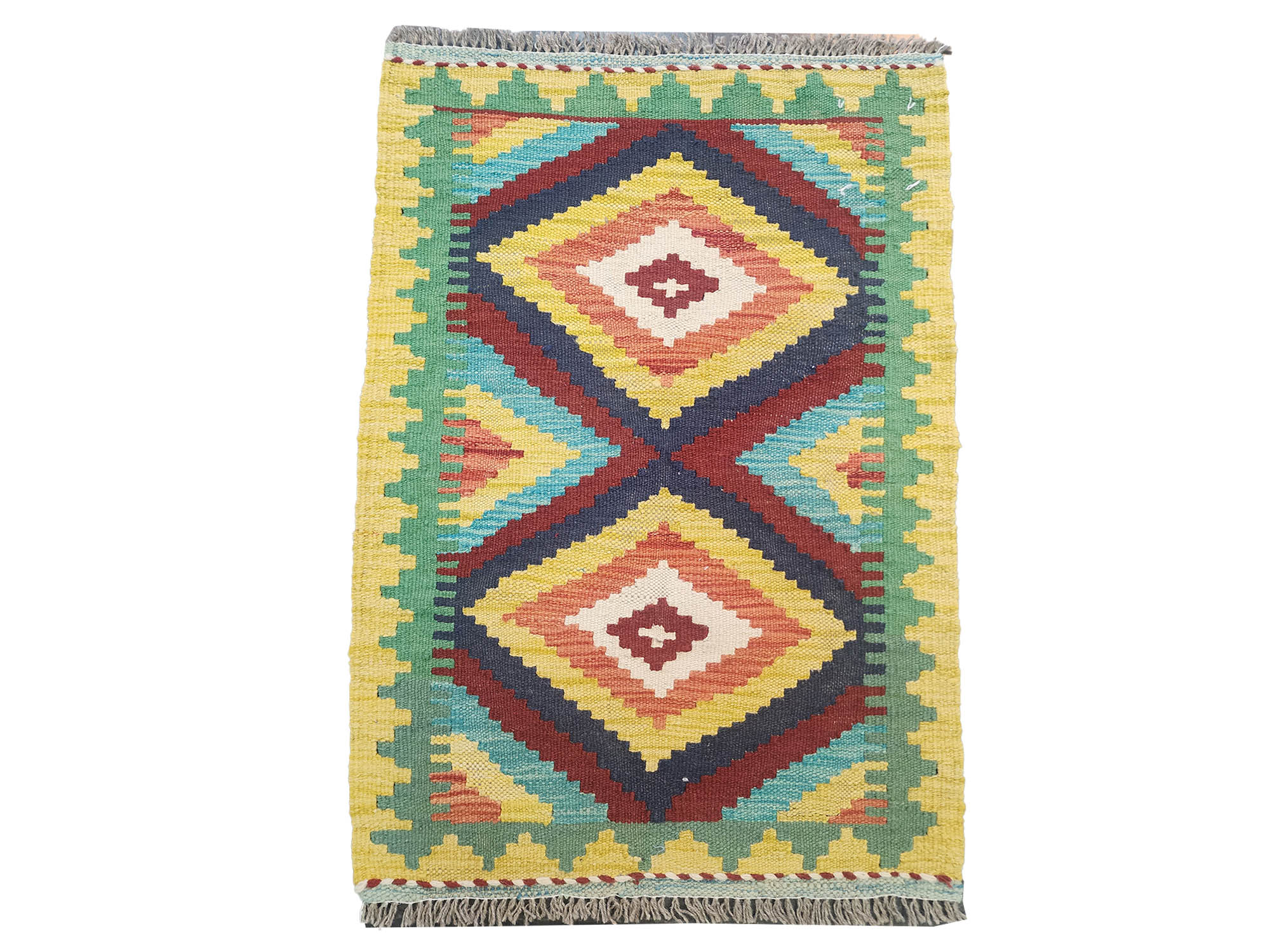 Yellow kilim rug - 90x60 cm