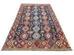 Stunning Navy Afghan Handwoven Kilim Rug 314 x 210 cm