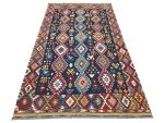 Stunning Navy Afghan Handwoven Kilim Rug 314 x 210 cm - Image 2