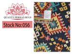 Stunning Navy Afghan Handwoven Kilim Rug 314 x 210 cm - Image 6