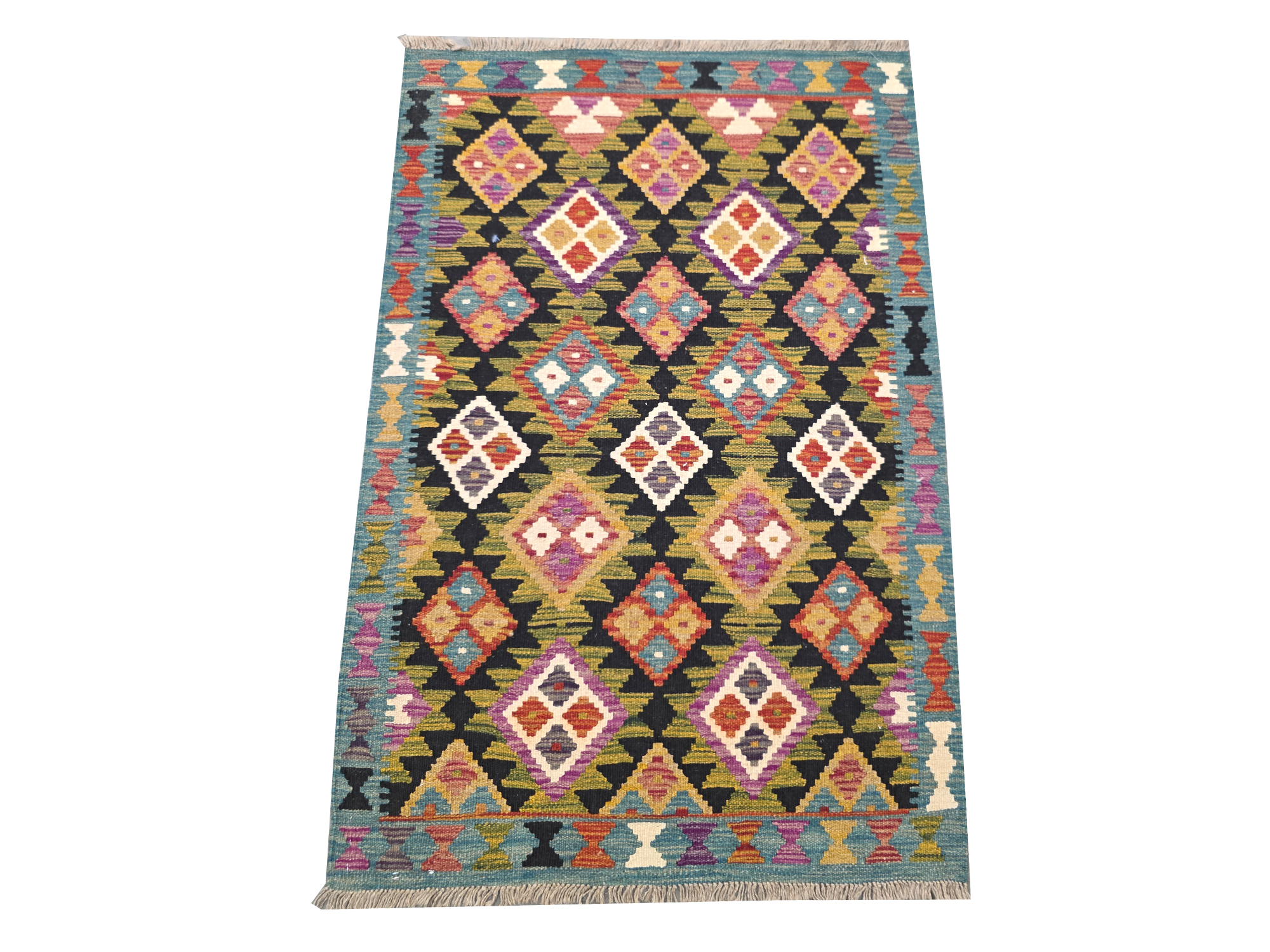 1038 148 x 98 1 Gorgeous Afghan Handmade woolen Kilim Rug – 148 x 98 cm - Image 1